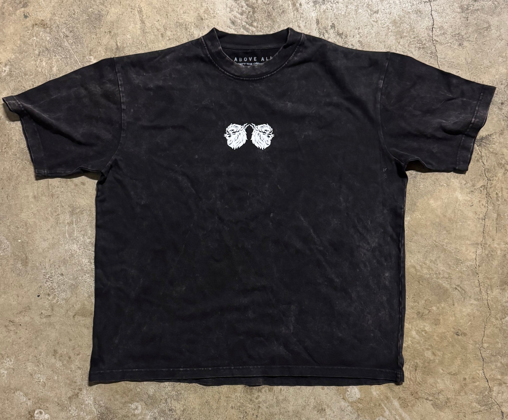 Oversized “Lion Headed” Acid-Washed Tee